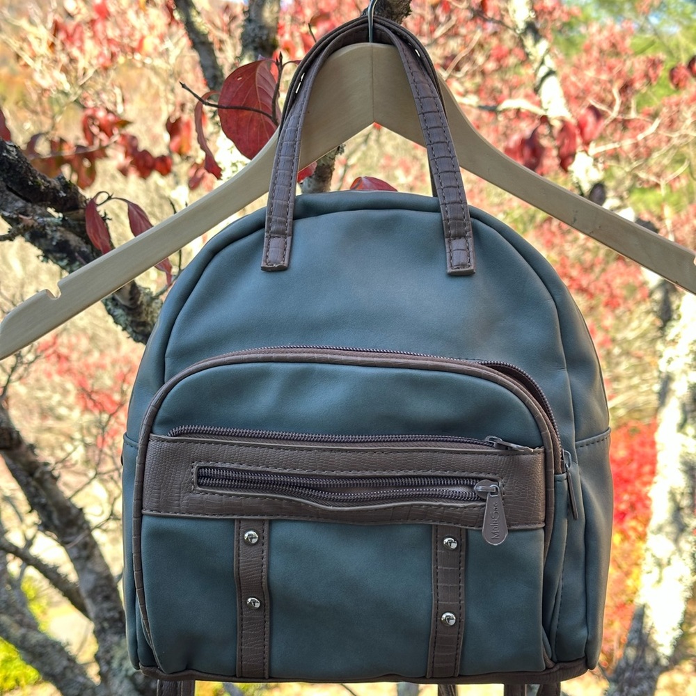 Stylish Green and Brown Women's Backpack
